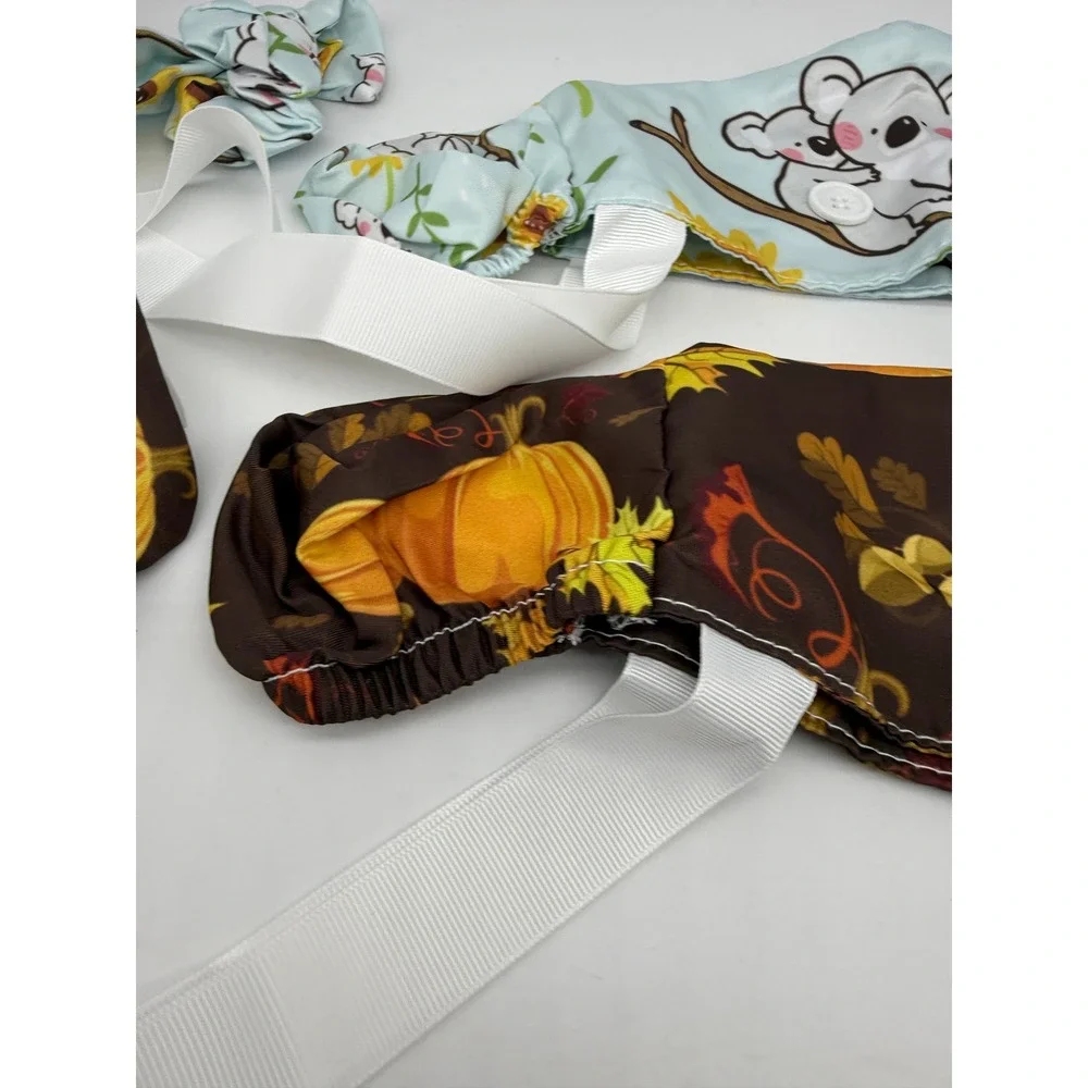 Ponytail‎ Scrub Cap For Women 2 Pack Pumpkin & Koalas Working Hat
